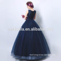 New Arrival Navy Blue Ball Gown Top Vintage Long Evening Dress Vestido De Festa Elegant Formal Dresses